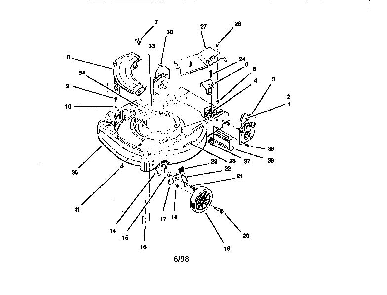Housing Assembly Diagram and Parts List for 10321 790001 & UP Lawn Boy Lawn Mower